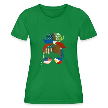 Filipino-American friendship - Women's Functional T-Shirt - kelly green - Front - AI Model Female 172 dark (172cm)