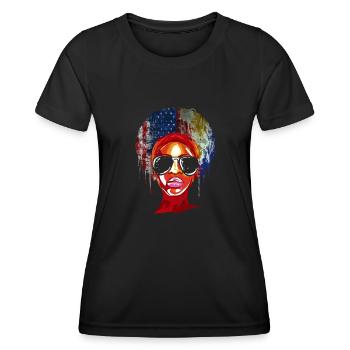 Philippinisch-amerikanische Freundschaft - Frauen Funktions-T-Shirt - Schwarz - Vorne - AI Model Female 172 light (172cm)