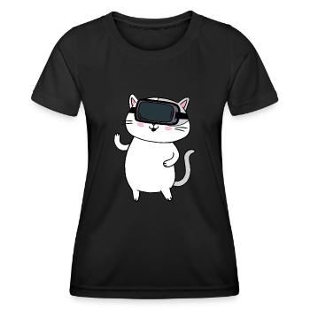 Virtual Reality VR Geschenk - Frauen Funktions-T-Shirt - Schwarz - Vorne - AI Model Female 172 light (172cm)