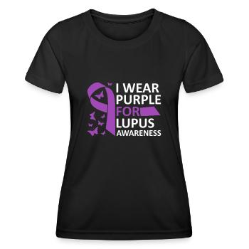 Ich Trage Lila Für Lupus Awareness Lupus Warrior - Frauen Funktions-T-Shirt - Schwarz - Vorne - AI Model Female 172 light (172cm)