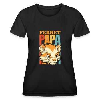 Papa putois furet - T-shirt sport Femme - noir - Devant - AI Model Female 172 light (172cm)
