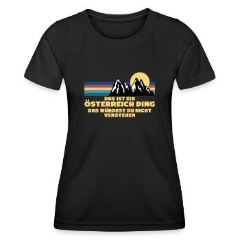 Österreich Spruch Österreicher - Frauen Funktions-T-Shirt - Schwarz - Vorne - AI Model Female 172 light (172cm)