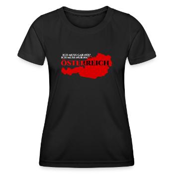 Österreich Urlaub Spruch Österreicher - Frauen Funktions-T-Shirt - Schwarz - Vorne - AI Model Female 172 light (172cm)