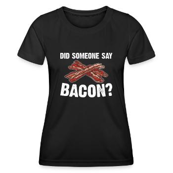 Hat jemand Bacon gesagt BBQ Grillparty Bacon - Frauen Funktions-T-Shirt - Schwarz - Vorne - AI Model Female 172 light (172cm)