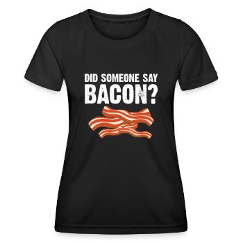 Hat jemand Bacon gesagt BBQ Grillparty Bacon - Frauen Funktions-T-Shirt - Schwarz - Vorne - AI Model Female 172 light (172cm)