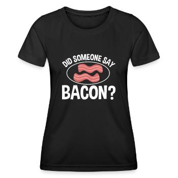Hat jemand Bacon gesagt BBQ Grillparty Bacon - Frauen Funktions-T-Shirt - Schwarz - Vorne - AI Model Female 172 light (172cm)