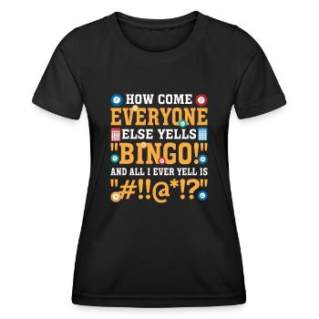 Bingo Bingo Spieler Altenheim Bingo Party - Frauen Funktions-T-Shirt - Schwarz - Vorne - AI Model Female 172 light (172cm)