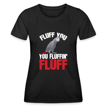 Graupapagei African Grey Parrot Papagei - Frauen Funktions-T-Shirt - Schwarz - Vorne - AI Model Female 172 light (172cm)