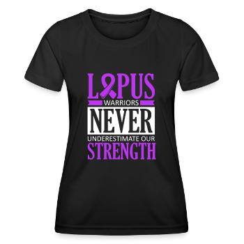 Lupus-krieger Unterschätzen Niemals Unsere Stärke - Frauen Funktions-T-Shirt - Schwarz - Vorne - AI Model Female 172 light (172cm)