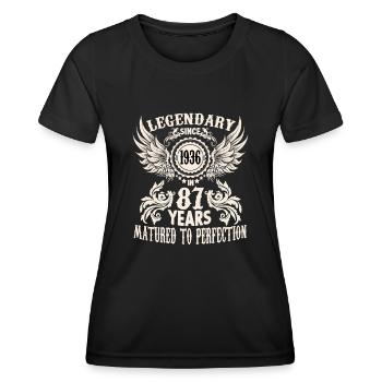 Légendaire depuis 1936 anniversaire 87 ans légende - T-shirt sport Femme - noir - Devant - AI Model Female 172 light (172cm)
