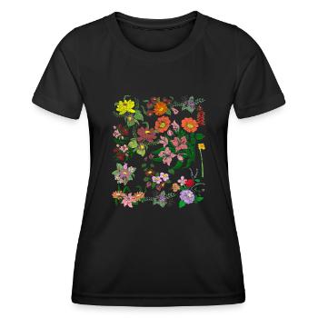 Wildblumen Botaniker Natur Blumen Geschenk Botanik - Frauen Funktions-T-Shirt - Schwarz - Vorne - AI Model Female 172 light (172cm)