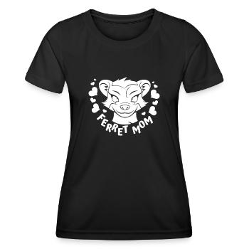 Mère putois furet - T-shirt sport Femme - noir - Devant - AI Model Female 172 light (172cm)