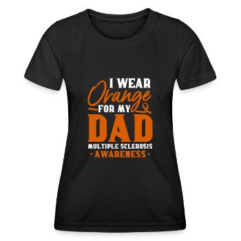 Je porte de l’orange pour les multiples de mon père - T-shirt sport Femme - noir - Devant - AI Model Female 172 light (172cm)