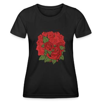 Jardin botanique Roses Jardinier Cadeau Botanique - T-shirt sport Femme - noir - Devant - AI Model Female 172 light (172cm)