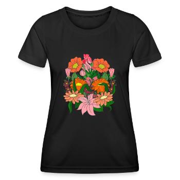 Botaniker Wildblume Gärtner Geschenk Natur Botanik - Frauen Funktions-T-Shirt - Schwarz - Vorne - AI Model Female 172 light (172cm)