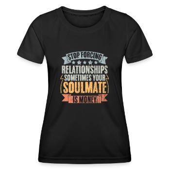 Investisseur de financement d’argent vintage pour une entreprise - T-shirt sport Femme - noir - Devant - AI Model Female 172 light (172cm)