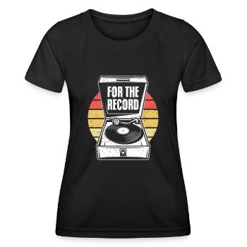 Platine vinyle vintage pour le disque Une fête à la maison - T-shirt sport Femme - noir - Devant - AI Model Female 172 light (172cm)