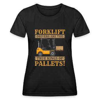 Conducteur de chariot élévateur de fourche Conducteur de chariot élévateur - T-shirt sport Femme - noir - Devant - AI Model Female 172 light (172cm)