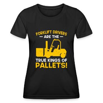 Conducteur de chariot élévateur de fourche Conducteur de chariot élévateur - T-shirt sport Femme - noir - Devant - AI Model Female 172 light (172cm)