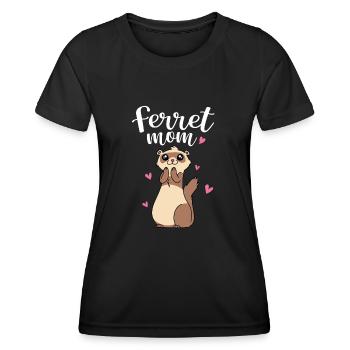 Mother's Day Cute Women Weasel Ferret Mom - Frauen Funktions-T-Shirt - Schwarz - Vorne - AI Model Female 172 light (172cm)