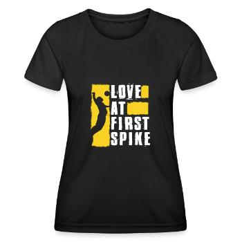 Love At First Spike Volleyball Design cadeau - T-shirt sport Femme - noir - Devant - AI Model Female 172 light (172cm)