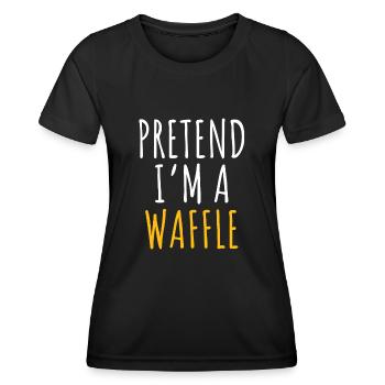 Gaufre - T-shirt sport Femme - noir - Devant - AI Model Female 172 light (172cm)