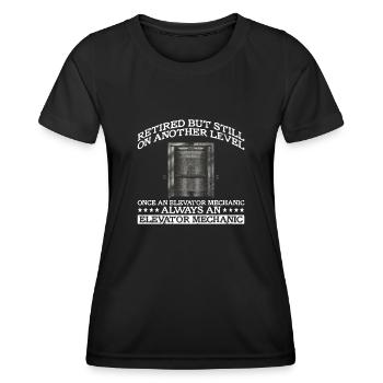 Pensionierter Aufzugsmechaniker Design Für Einen - T-shirt sport Femme - noir - Devant - AI Model Female 172 light (172cm)