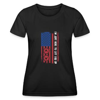 Patriotisches Aufzugsmechanik-design Für - Women's Functional T-Shirt - black - Front - AI Model Female 172 light (172cm)