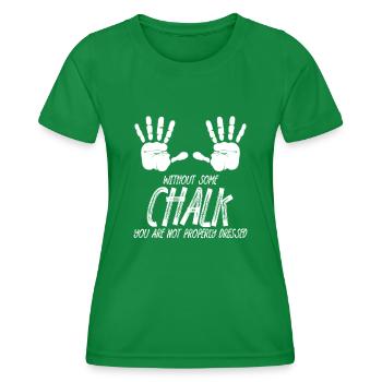 Bouldern Kreide Kletterwand Klettern - Frauen Funktions-T-Shirt - Kelly Green - Vorne - AI Model Female 172 dark (172cm)