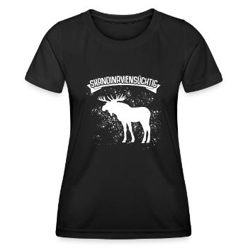 Skandinavien Elche Norwegen - Frauen Funktions-T-Shirt - Schwarz - Vorne - AI Model Female 172 light (172cm)