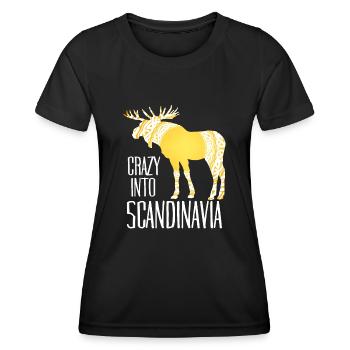 Scandinavie Viking Elk - T-shirt sport Femme - noir - Devant - AI Model Female 172 light (172cm)