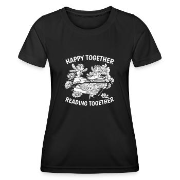 Livre, Rat de bibliothèque, Rat de bibliothèque, Fée du livre - T-shirt sport Femme - noir - Devant - AI Model Female 172 light (172cm)