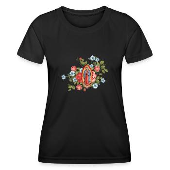 Our Lady Of Guadalupe Virgin Mary - Frauen Funktions-T-Shirt - Schwarz - Vorne - AI Model Female 172 light (172cm)