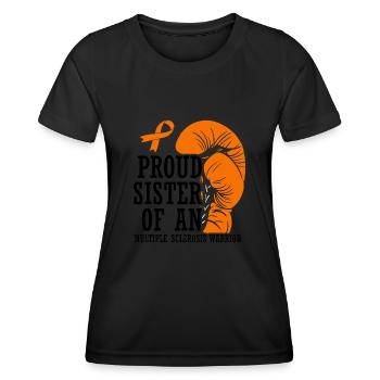Fière soeur d’un - T-shirt sport Femme - noir - Devant - AI Model Female 172 light (172cm)