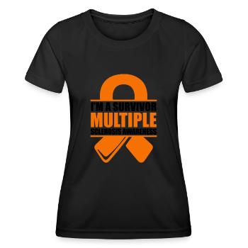 Guerriers de la sclérose en plaques pour la conscience de la SEP - T-shirt sport Femme - noir - Devant - AI Model Female 172 light (172cm)