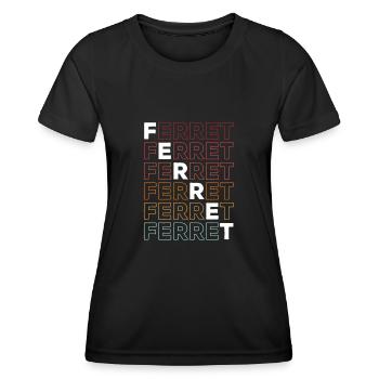 Retro Cute Ferret Vintage Weasel - Frauen Funktions-T-Shirt - Schwarz - Vorne - AI Model Female 172 light (172cm)