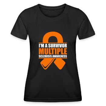 Je suis un survivant - sensibilisation à - T-shirt sport Femme - noir - Devant - AI Model Female 172 light (172cm)