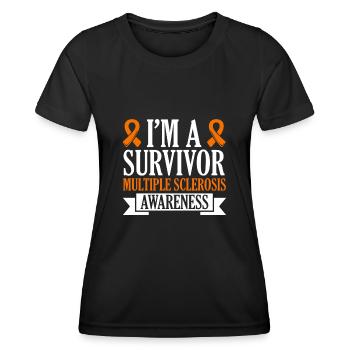 I am a survivor - awareness of - Women's Functional T-Shirt - black - Front - AI Model Female 172 light (172cm)