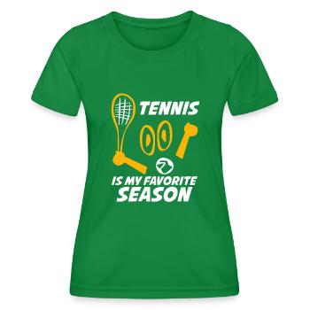 Tennis Spruch Tennisschläger - Frauen Funktions-T-Shirt - Kelly Green - Vorne - AI Model Female 172 dark (172cm)