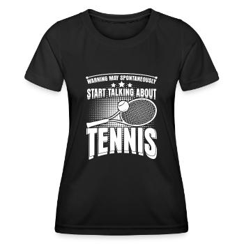 Jogue de tennis Raquette de tennis - T-shirt sport Femme - noir - Devant - AI Model Female 172 light (172cm)