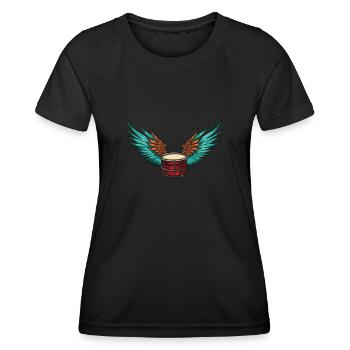 Fanfahrenzug Spielmannszug Trommel - Frauen Funktions-T-Shirt - Schwarz - Vorne - AI Model Female 172 light (172cm)