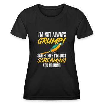 Yellow-breasted Macaw Parrot Blue And Yellow Macaw - Women's Functional T-Shirt - black - Front - AI Model Female 172 light (172cm)