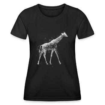 Giraffe in the rain Giraffes - Women's Functional T-Shirt - black - Front - AI Model Female 172 light (172cm)