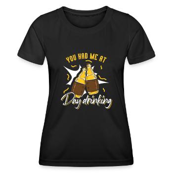 They had me at Day Drinking Retro Beach - Women's Functional T-Shirt - black - Front - AI Model Female 172 light (172cm)
