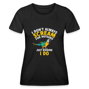 Yellow-breasted Macaw Parrot Blue And Yellow Macaw - Women's Functional T-Shirt - black - Front - AI Model Female 172 light (172cm)