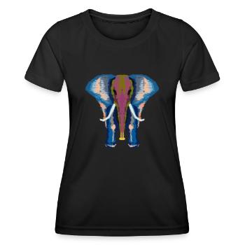 colorful elephant - Women's Functional T-Shirt - black - Front - AI Model Female 172 light (172cm)