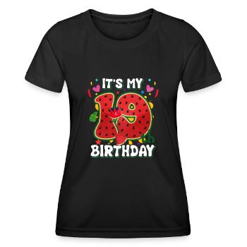 19e anniversaire Cadeau d’été de pastèque - T-shirt sport Femme - noir - Devant - AI Model Female 172 light (172cm)