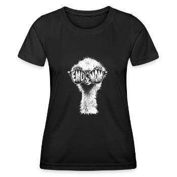 Emu Maman Drôle de tête d’autruche Ratite Cadeau - T-shirt sport Femme - noir - Devant - AI Model Female 172 light (172cm)