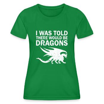 Drache Drachen Design Fabelwesen Phantasie - Frauen Funktions-T-Shirt - Kelly Green - Vorne - AI Model Female 172 dark (172cm)
