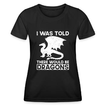 Drache Drachen Design Fabelwesen Phantasie - Frauen Funktions-T-Shirt - Schwarz - Vorne - AI Model Female 172 light (172cm)